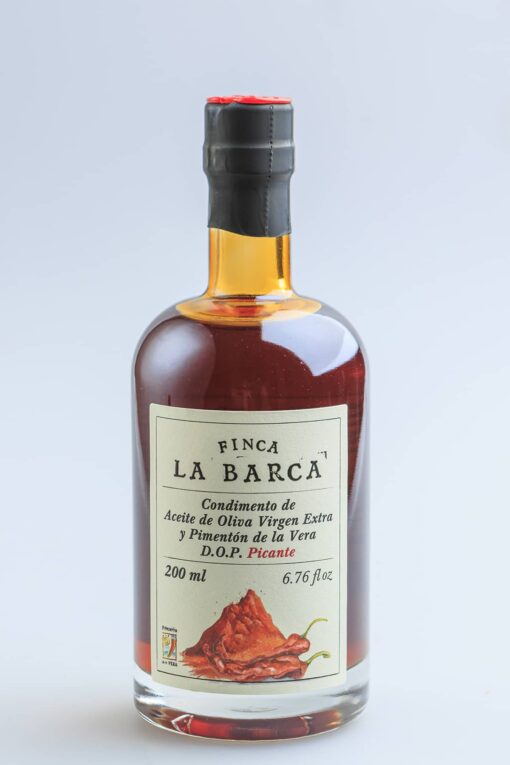 Aceite de Oliva Virgen Extra condimentado con Pimentón de la Vera Picante DOP - Finca La Barca